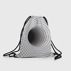 Рюкзак-мешок Червоточина - черная сетка на белом, цвет: 3D-принт