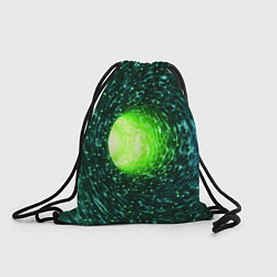 Рюкзак-мешок Червоточина - зеленый водоворот со свечением, цвет: 3D-принт