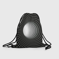 Рюкзак-мешок Червоточина - белая сетка на черном, цвет: 3D-принт