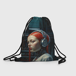 Рюкзак-мешок Рыжая девушка-киборг, цвет: 3D-принт