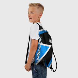 Рюкзак-мешок Volkswagen - бело-синий треугольник, цвет: 3D-принт — фото 2