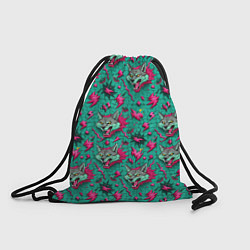 Рюкзак-мешок Паттерн объемные волки, цвет: 3D-принт