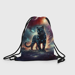 Рюкзак-мешок Звёздная космическая пантера - нейросеть неоновое, цвет: 3D-принт