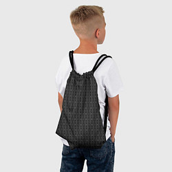 Рюкзак-мешок Тёмный чёрно-серый узорчатый, цвет: 3D-принт — фото 2