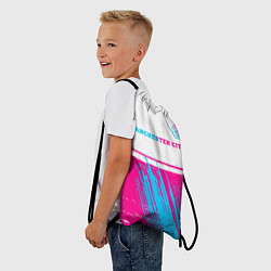 Рюкзак-мешок Manchester City neon gradient style посередине, цвет: 3D-принт — фото 2