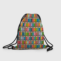 Рюкзак-мешок Паттерн с цветными карандашами, цвет: 3D-принт