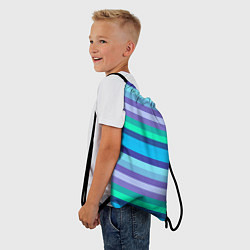 Рюкзак-мешок Горизонтальные полосы холодных цветов, цвет: 3D-принт — фото 2