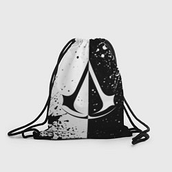 Рюкзак-мешок Assasins Creed - black and white, цвет: 3D-принт