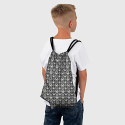 Рюкзак-мешок Чёрно-белый узорный, цвет: 3D-принт — фото 2