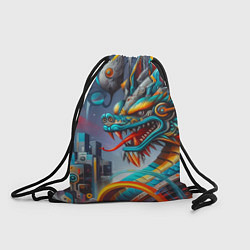 Рюкзак-мешок Фантастическая композиция с драконом - нейросеть, цвет: 3D-принт