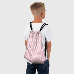 Рюкзак-мешок Белый в розовые ломаные полосы, цвет: 3D-принт — фото 2