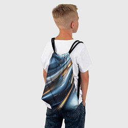 Рюкзак-мешок Синяя обтекаемая текстура, цвет: 3D-принт — фото 2