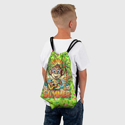 Рюкзак-мешок Обезьяна с гитарой летний вайб, цвет: 3D-принт — фото 2
