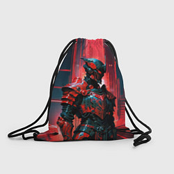 Рюкзак-мешок Киборг в красно неоне, цвет: 3D-принт