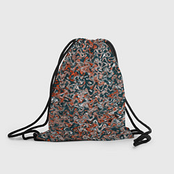 Рюкзак-мешок Тёмный сине-оранжевый абстрактная текстура, цвет: 3D-принт