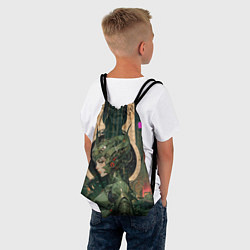 Рюкзак-мешок Девушка-андроид в защитной броне, цвет: 3D-принт — фото 2