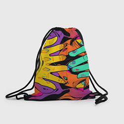 Рюкзак-мешок Психоделические руки, цвет: 3D-принт
