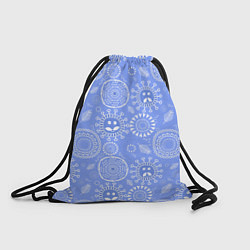 Рюкзак-мешок Синие цветочные рожицы, цвет: 3D-принт