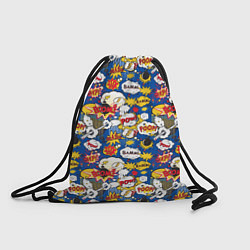 Рюкзак-мешок Комикс узоры, цвет: 3D-принт