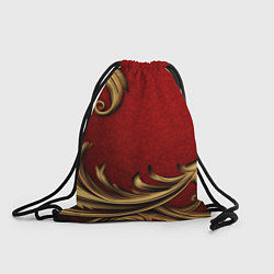 Рюкзак-мешок Классический золотой узор на красном бархате, цвет: 3D-принт