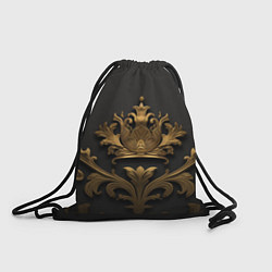 Рюкзак-мешок Объемная золотая корона с узорами, цвет: 3D-принт