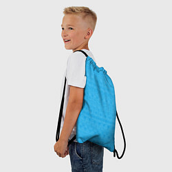 Рюкзак-мешок Однотонный голубой полосатый узор, цвет: 3D-принт — фото 2