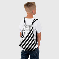 Рюкзак-мешок Ювентус полосы, цвет: 3D-принт — фото 2