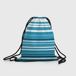 Рюкзак-мешок Бело-голубой в полоску, цвет: 3D-принт