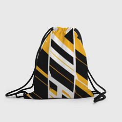 Рюкзак-мешок Black and yellow stripes on a white background, цвет: 3D-принт