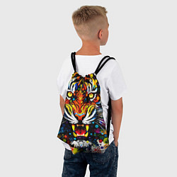 Рюкзак-мешок Орнаментальный тигр - нейросеть, цвет: 3D-принт — фото 2