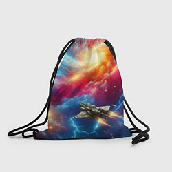 Рюкзак-мешок Космолёт в неоновом космосе, цвет: 3D-принт