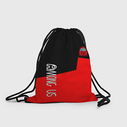 Рюкзак-мешок Амонг ас геометрия красный, цвет: 3D-принт