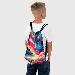 Рюкзак-мешок Neon space fantasy - ai art, цвет: 3D-принт — фото 2