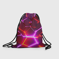 Рюкзак-мешок Красные плиты с фиолетовым свечением, цвет: 3D-принт