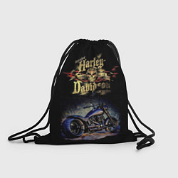 Рюкзак-мешок Харлей Дэвидсон жизнь в дороге, цвет: 3D-принт