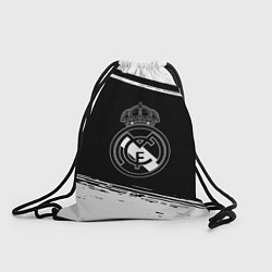 Рюкзак-мешок Реал мадрид белое лого, цвет: 3D-принт