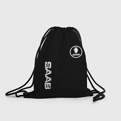 Рюкзак-мешок SAAB logo white, цвет: 3D-принт