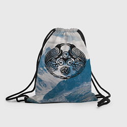 Рюкзак-мешок Вороны одина с символикой рог одина, цвет: 3D-принт