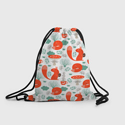 Рюкзак-мешок Узор лиса с белкой, цвет: 3D-принт