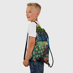 Рюкзак-мешок Павлин в саду, цвет: 3D-принт — фото 2