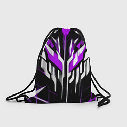 Рюкзак-мешок Purple and white abstraction on a black background, цвет: 3D-принт