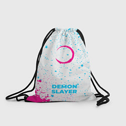 Рюкзак-мешок Demon Slayer neon gradient style по-центру, цвет: 3D-принт
