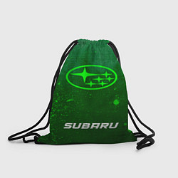 Рюкзак-мешок Subaru - green gradient по-центру, цвет: 3D-принт