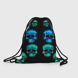 Мешок для обуви Neon skulls - ai art pattern