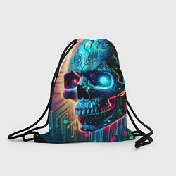 Рюкзак-мешок Cool cyber skull - neon glow, цвет: 3D-принт