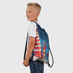 Рюкзак-мешок Рождественская улица, цвет: 3D-принт — фото 2