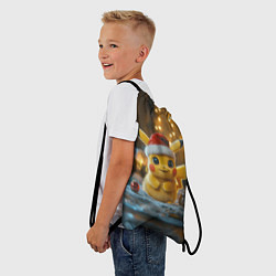 Рюкзак-мешок Пикачу и Рождество, цвет: 3D-принт — фото 2