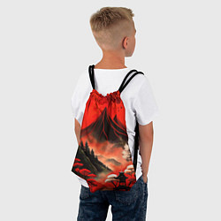 Рюкзак-мешок Япония природа в красном цвете, цвет: 3D-принт — фото 2