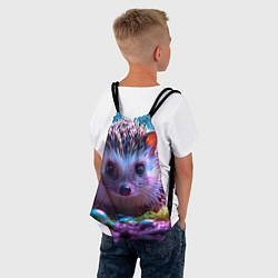 Рюкзак-мешок Ёжики в сказаочном лесу, цвет: 3D-принт — фото 2