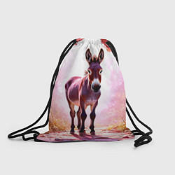 Рюкзак-мешок Осел в розовом свете, цвет: 3D-принт